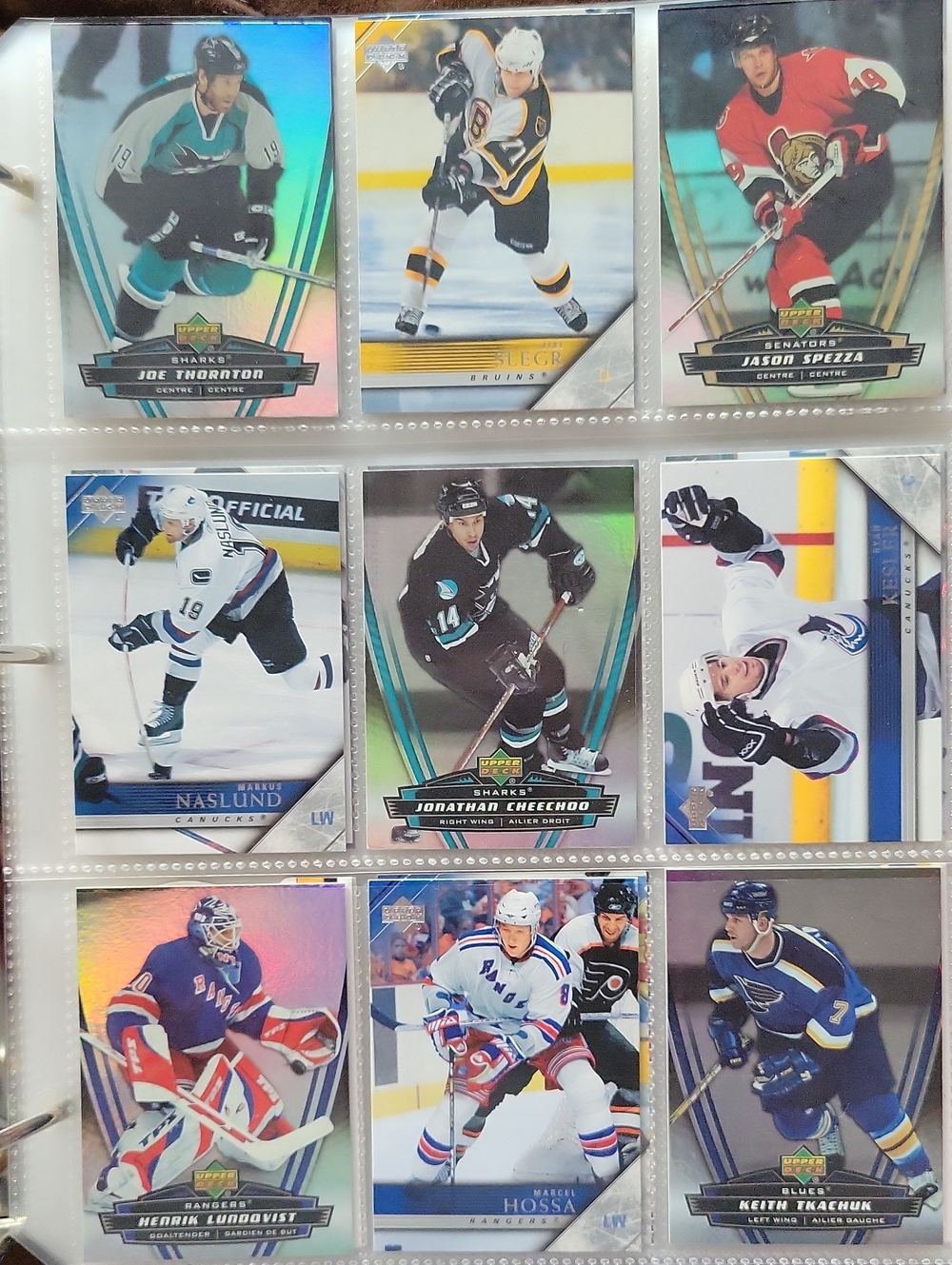 NHL Upper Deck Hockey Card Collection - Teal, Black, White Accents